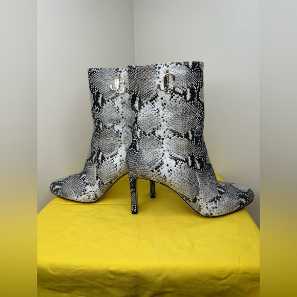 JIMMY CHOO MID CALF BOOTS, PYTHON LEATHER - Picture 8 of 8